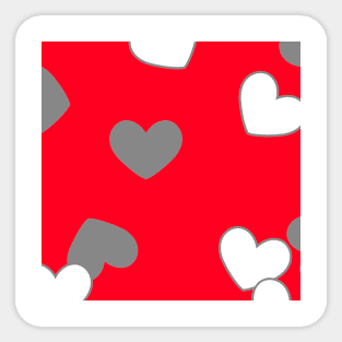 red heart black white background design Sticker
